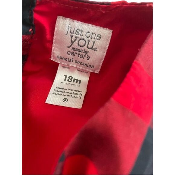 Carter's Girls Red Buffalo Check Dress Size 18M - Picture 6 of 11